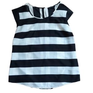 The Limited size M black and white striped top